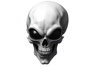 Fototapeta premium A skeleton's face with dark pupils on a pure white background