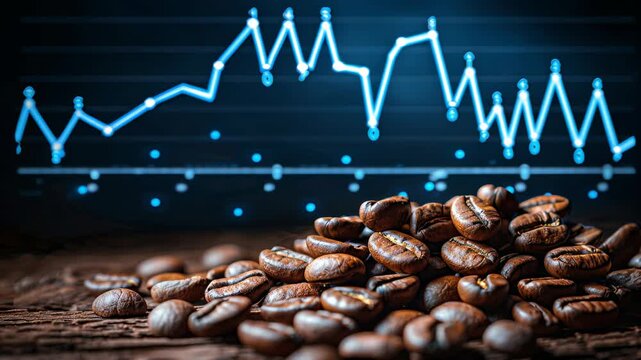Examining the fluctuations in commodity trading  cocoa and coffee beans on wood with market graph