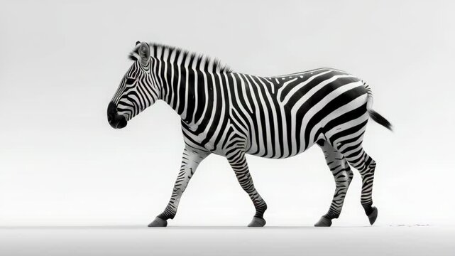 Striking Zebra in Motion - A Black and White Wildlife Study.