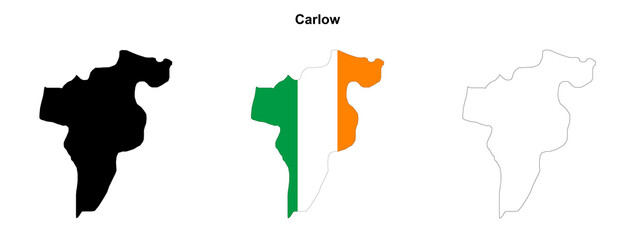 Transparent Carlow Outline Map Set