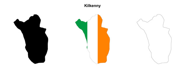 Transparent Kilkenny Outline Map Set