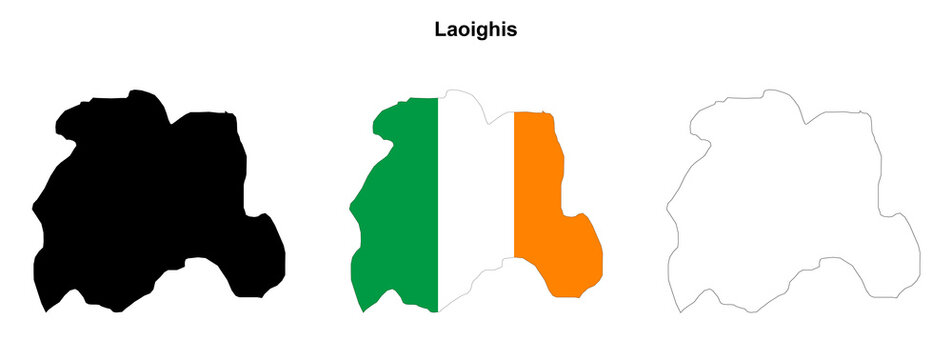 Transparent Laoighis outline map set