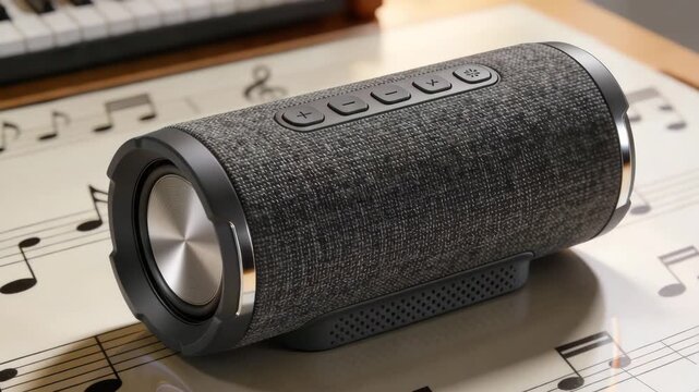 modern portable bluetooth speaker placed on creative music desk video