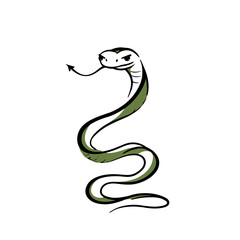 Fototapeta premium Anaconda. Anaconda simple black and white line art vector logo