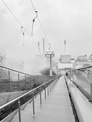 Winter Pathway and Overhead Lines in Copenhagen