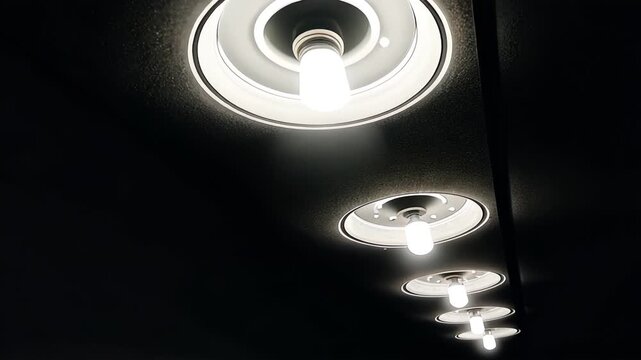 Modern Interior with Warm Glow: Recessed Ceiling Lights Featuring LED Bulbs Creating an Elegant and Cozy Ambiance