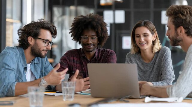 Collaborative teamwork in a modern workspace as individuals engage in a discussion about maximizing potential for personal and professional growth