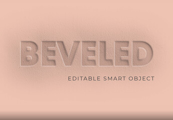 Beige Classic Soft Emboss Text Effect Beveled Bold Font