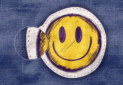 Fabric Patch Embroidery Photo Effect Mockup