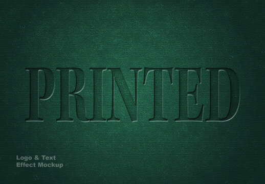 Dark Green Realistic Debossed Paper Mockup