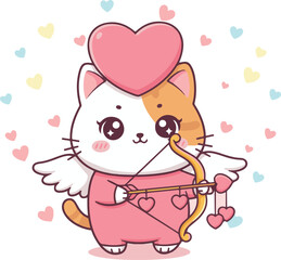 Cozy panda mascot wearing a red scarf and holding a heart chocolate box © MD