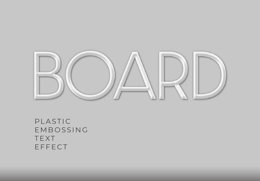 Gray Plastic Classic Embossing Text Effect Extruded Bold Font