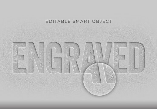 Gray Stone Classic Embossing Text Effect Engraved Vintage Font