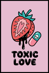 Toxic Love Concept Vector Illustration - Unhealthy Relationship, Heartbreak and Emotional Abuse Graphic Design
