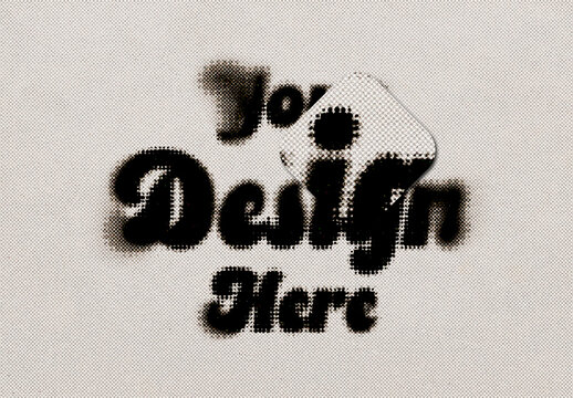 Black Retro Blur Grunge Dots Dirty Mockup