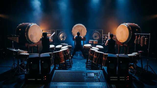 Powerful cinematic battery drums with deep taiko style hits video