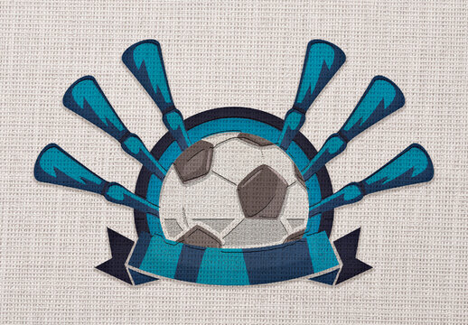 Gray And White Stitched Sports Emblem Embroidery Mockup