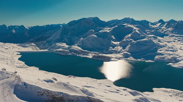 Val Cenis Ski Resort France Winter Aerial, France
