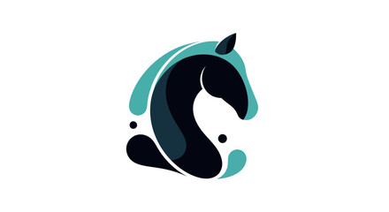 Obraz premium Abstract horse head silhouette in modern vector design on white background