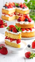Delicious Strawberry Shortcake - A Sweet Treat with Fresh Berries.