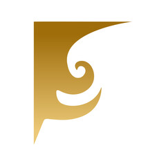 Naklejka premium Elegant Gold Wave Corner Ornament