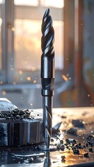 Drill Bit Precision - A Close-Up of Industrial Tooling.
