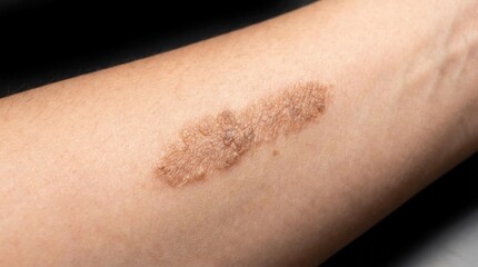 Fototapeta premium Close Up of Large Brown Pigmented Skin Lesion on Arm