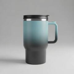 Modern gradient travel mug with handle