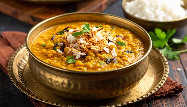 Bengali Cholar Dal (Bengal Gram Lentil Curry). Traditional Indian Food