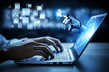 AI assisted digital recruitment and online hiring, virtual headhunting, smart recruitment...