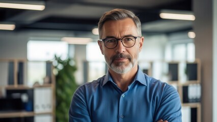 Fototapeta premium Confident businessman in office