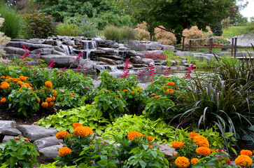 Beautiful Rock Garden with Waterfall in Ottawa,Ontario Canada