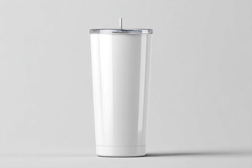 White background acrylic tumbler realistic mockup sleek beverage studio photo image closeup hd