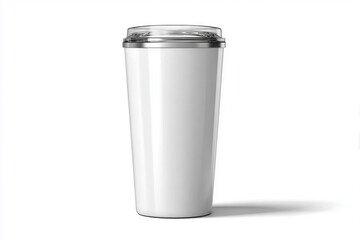 White background insulated tumbler realistic mockup sleek drinkware studio photo image closeup hd