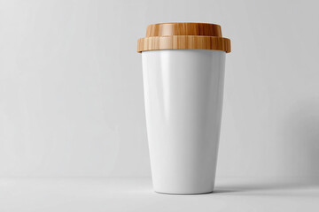 White background reusable tumbler realistic mockup sustainable drinkware studio photo image hd