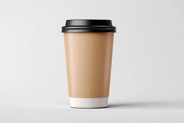 White background travel mug realistic mockup lid on modern beverage studio photo image hd