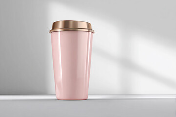 White background tumbler with smoothie realistic mockup fresh drink studio photo image hd shot