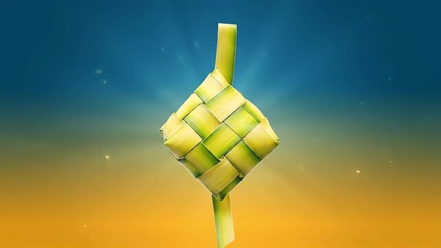 Ramadan Eid Celebration Ketupat Woven Palm Leaf Motif Wallpaper