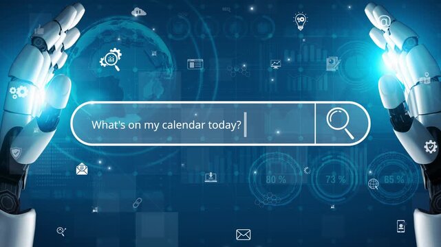 AI assisting search engine interface to find digital information, enhance SEO visibility, monitor insights, and support data access with intelligent online tools. Marrow