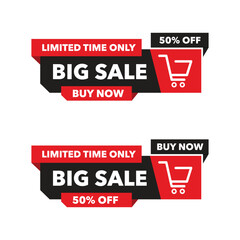 Big Sale Banner Design: Two vibrant banners announce a big sale  