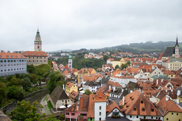 Obraz premium Panorama of historic town with river 