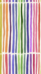 Colorful vertical stripes in watercolor style on a white background. Seamless pattern.