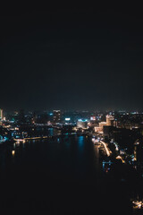 Fototapeta premium Cairo Skyline In The Night Over The Nile River 