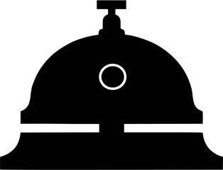 Fototapeta premium Hotel service bell silhouette icon for hospitality and reception desk conceptual design element isolated on transparent background for web and mobile interface
