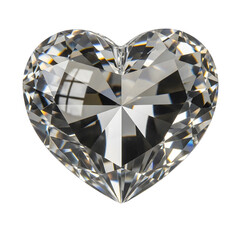Fototapeta premium Heart shaped Gemstone Sparkling on White Background