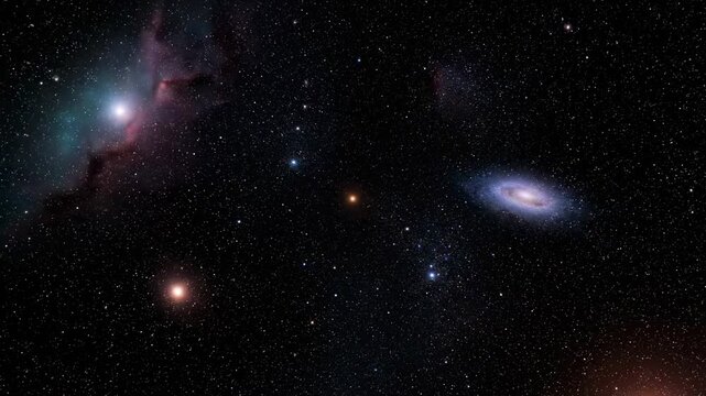 A celestial scene of galaxies, nebulas and countless stars in the black cosmos