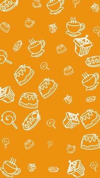 Plain orange pattern with white outlines, perfect for food backgrounds. Suitable for food blogs, restaurant menus, or cooking websites.