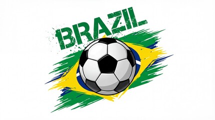 Obraz premium Brazil soccer logo with football