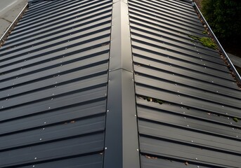 Obraz premium house with Metal roof, view on top