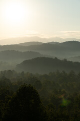 Unedited - Sunrise over the Great Smoky Mountains in Tennessee. These Blue Ridge mountains are like no other!  © Huntley.Design